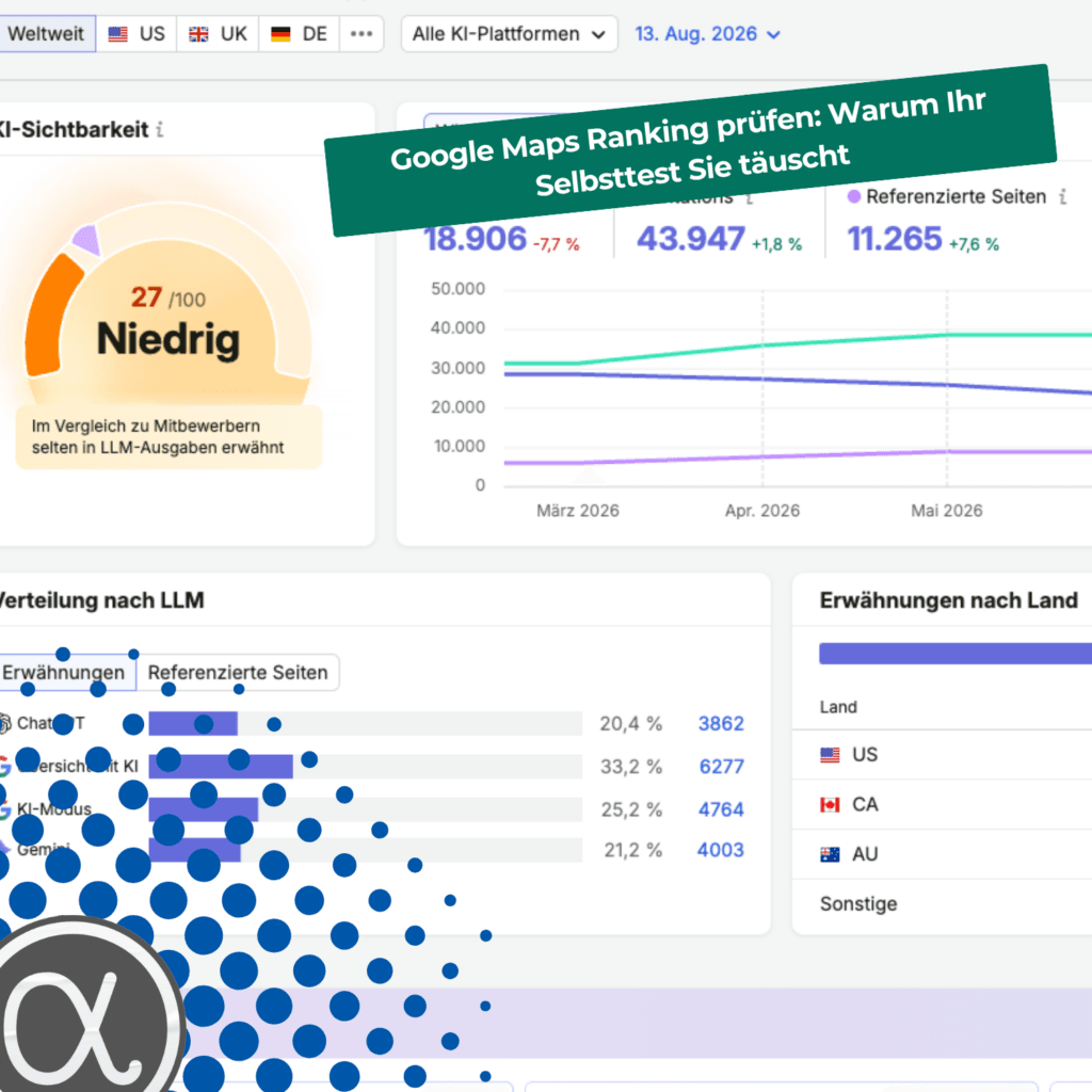 Beispiel eines Geo Grids mit mehreren lokalen Ranking-Messpunkten