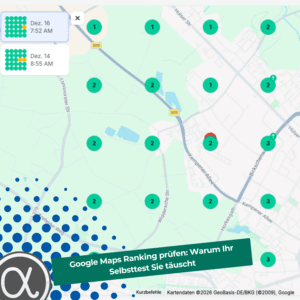 Vergleich zwischen einem Google-Maps-Selbsttest und einer Geo-Grid-Messung