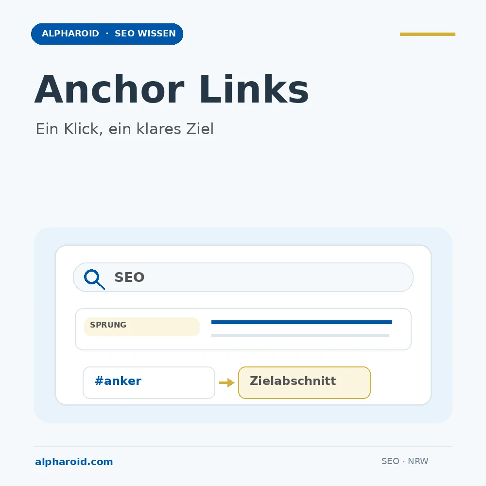 Anchor Link: Ankerlinks, Sprungmarken und Ankertexte 9 Anchor Link als Verbindung zwischen Ankertext und Zielabschnitt